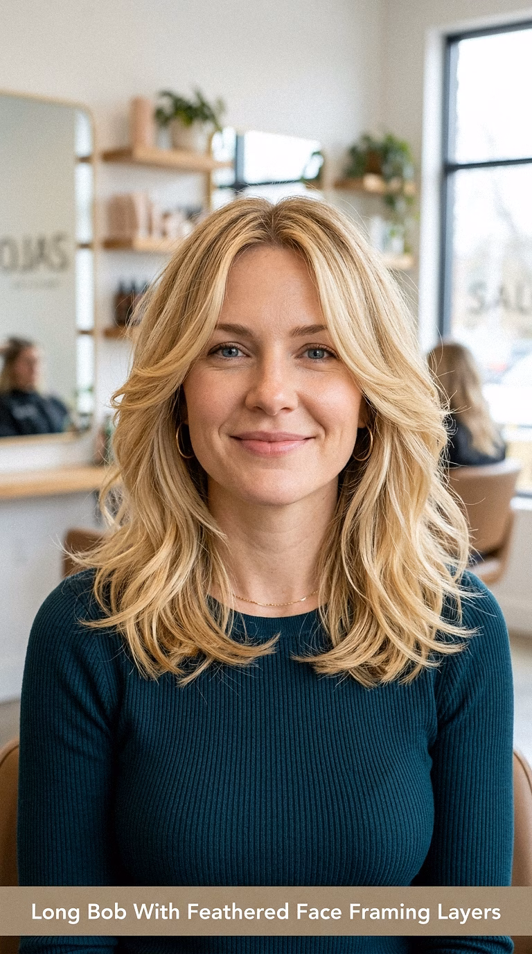 Long Bob With Feathered Face Framing Layers