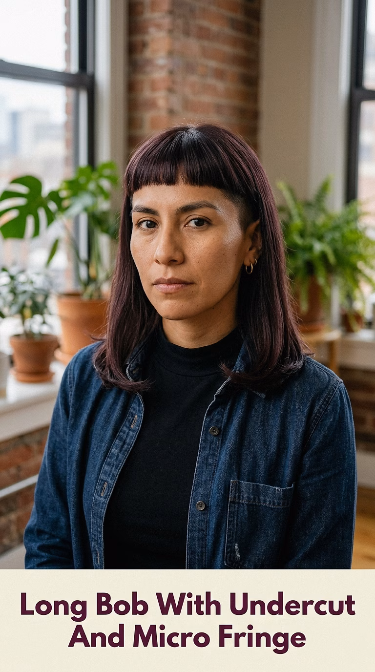 Long Bob With Undercut And Micro Fringe