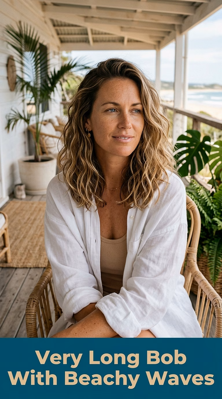 Very Long Bob With Beachy Waves