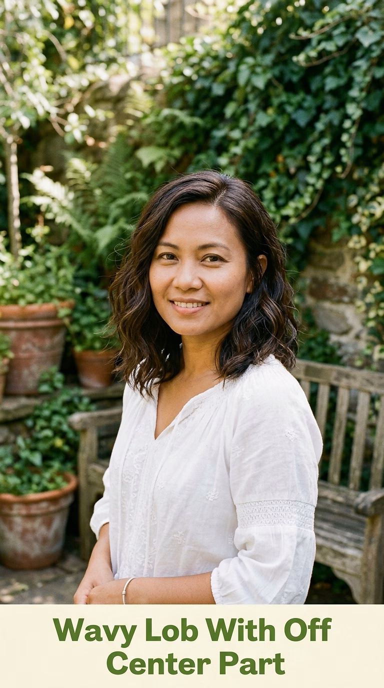 Wavy Lob With Off Center Part