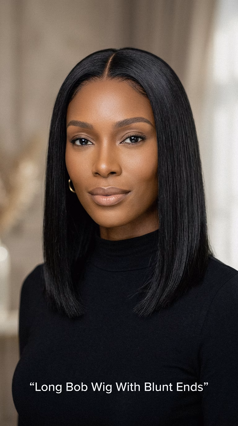 Long Bob Wig With Blunt Ends