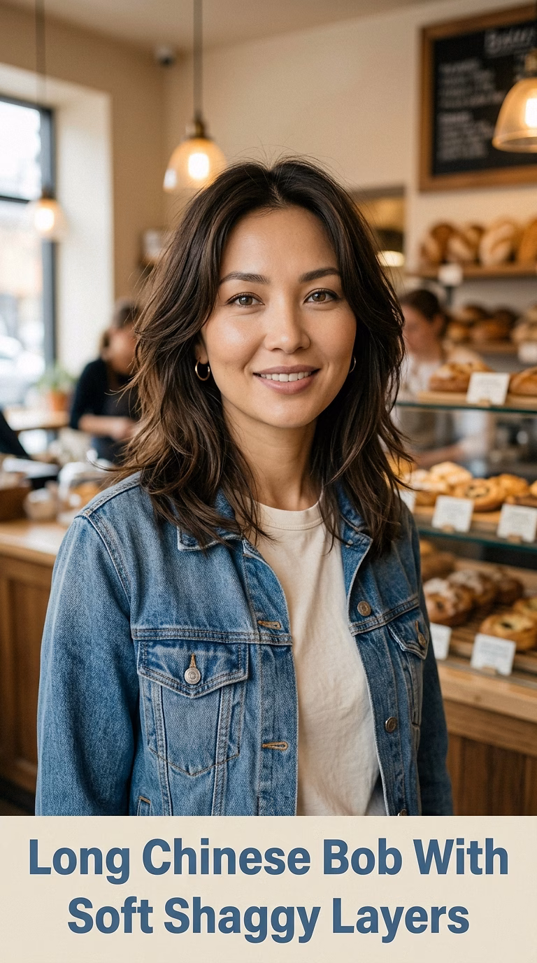 Long Chinese Bob With Soft Shaggy Layers