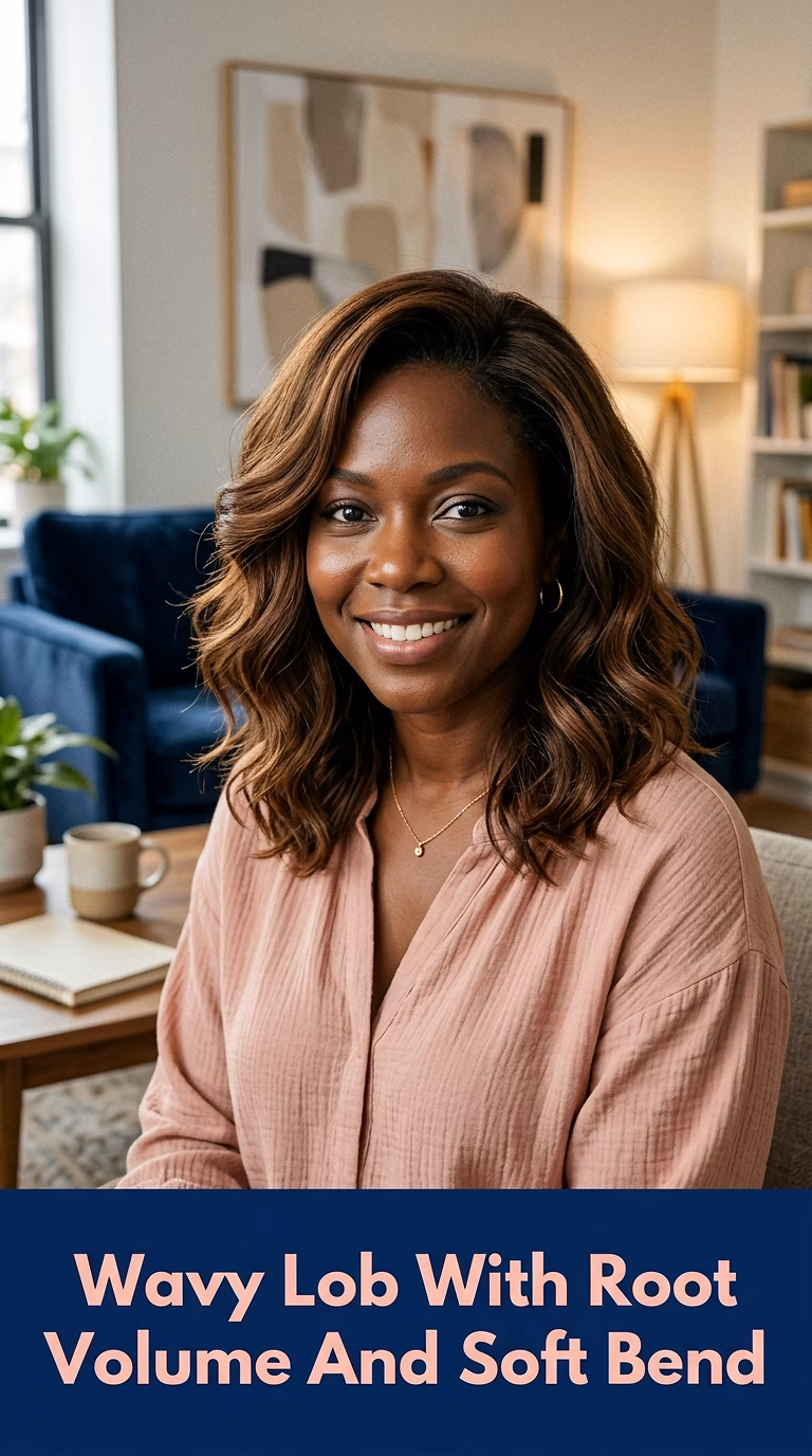Wavy Lob With Root Volume And Soft Bend