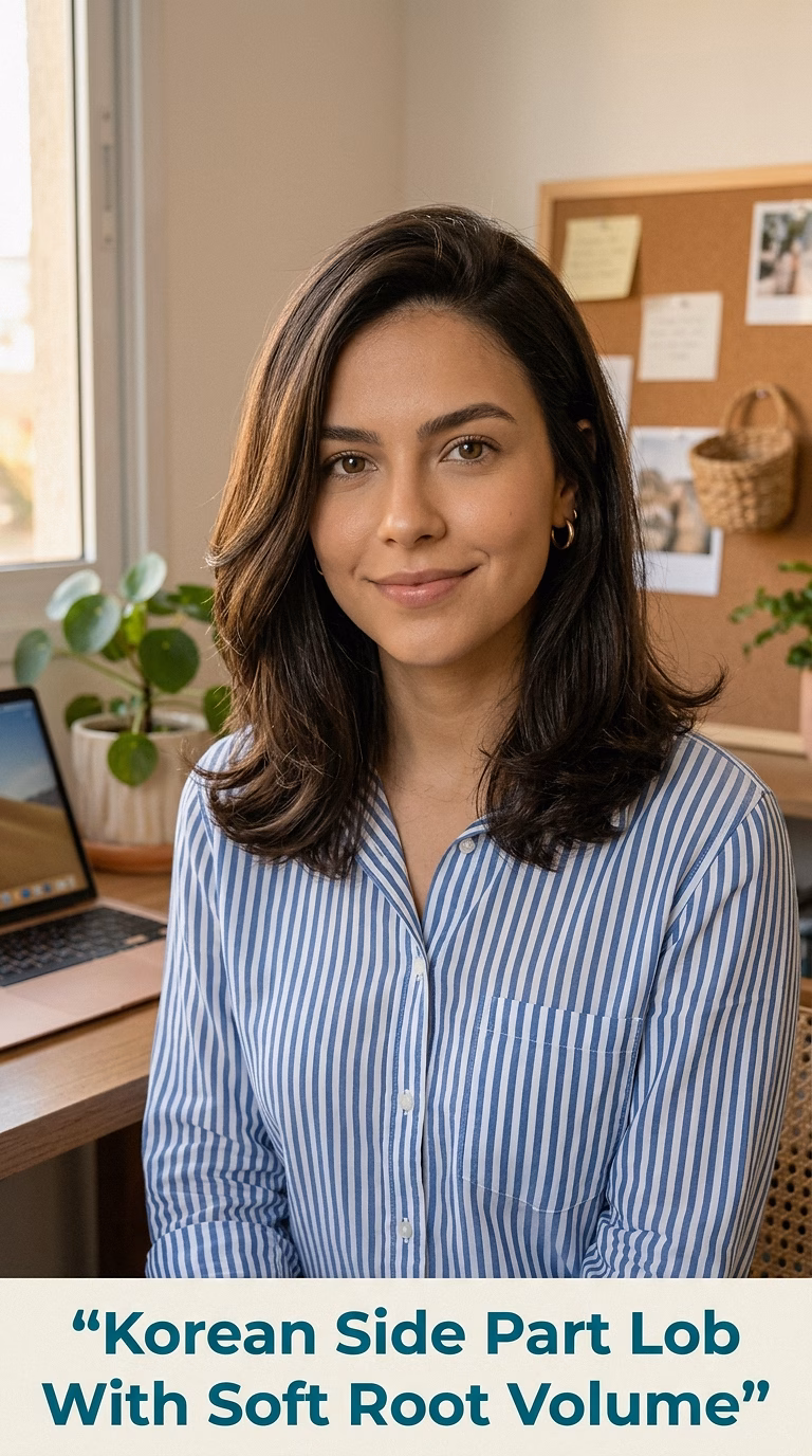 Korean Side Part Lob With Soft Root Volume