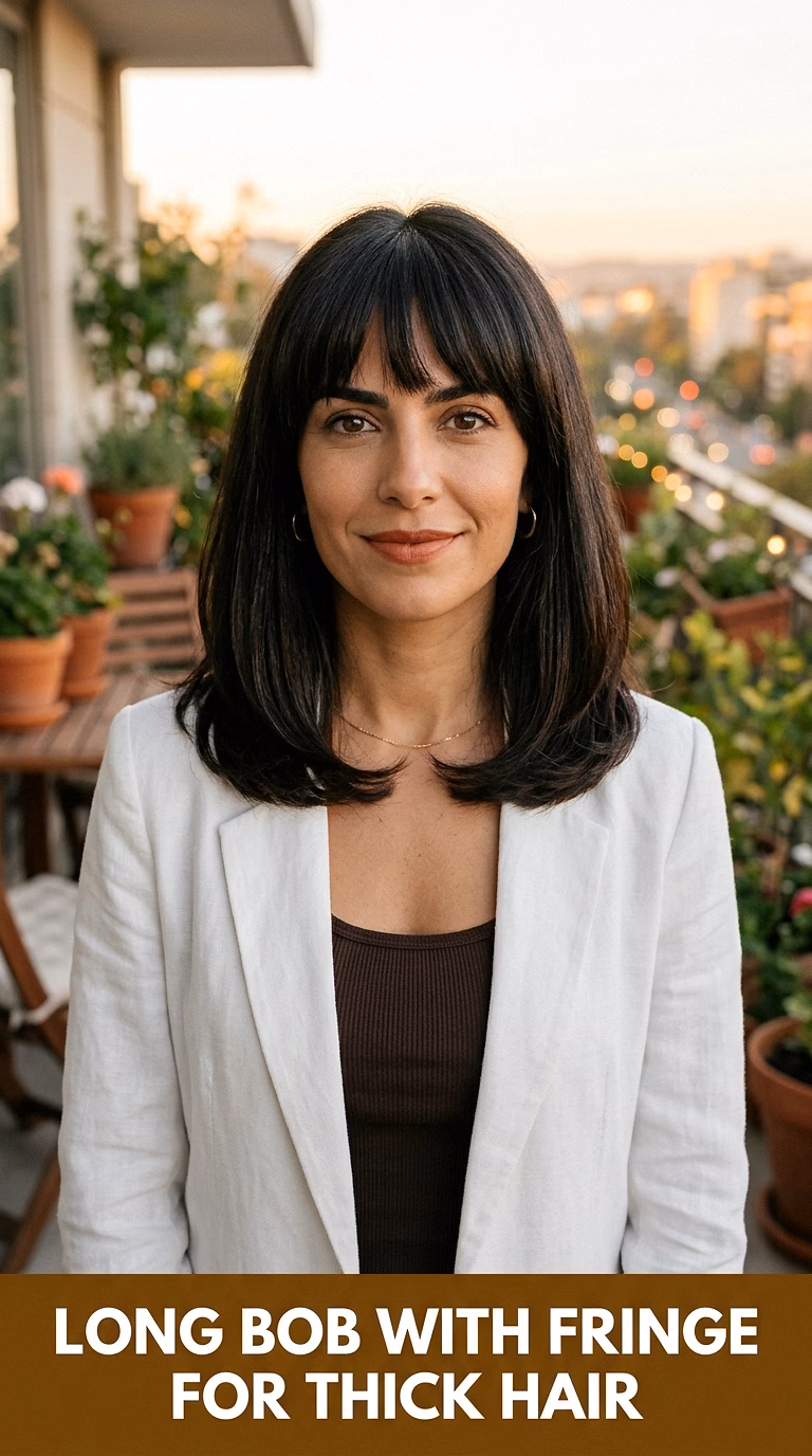 Long Bob With Fringe For Thick Hair