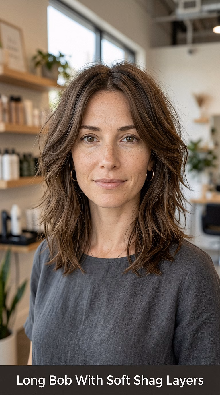Long Bob With Soft Shag Layers