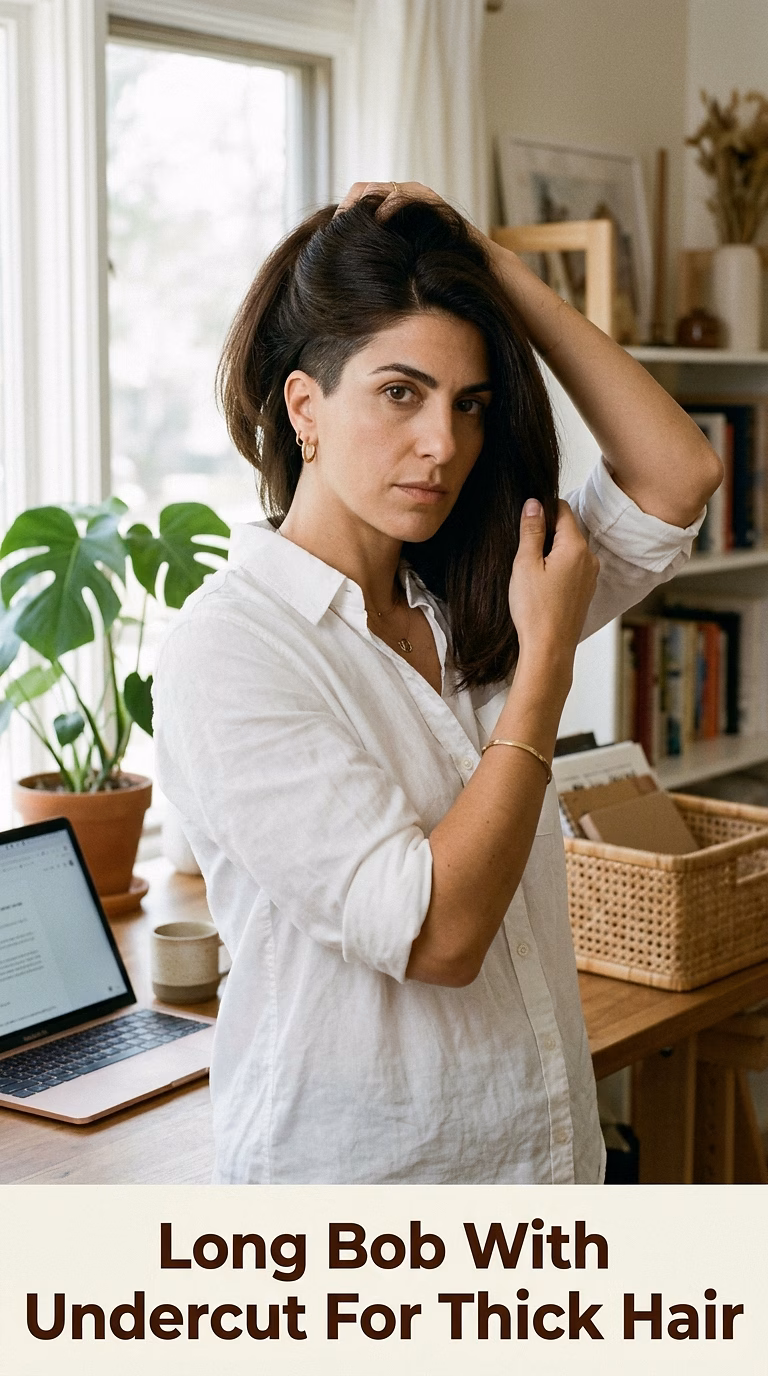 Long Bob With Undercut For Thick Hair