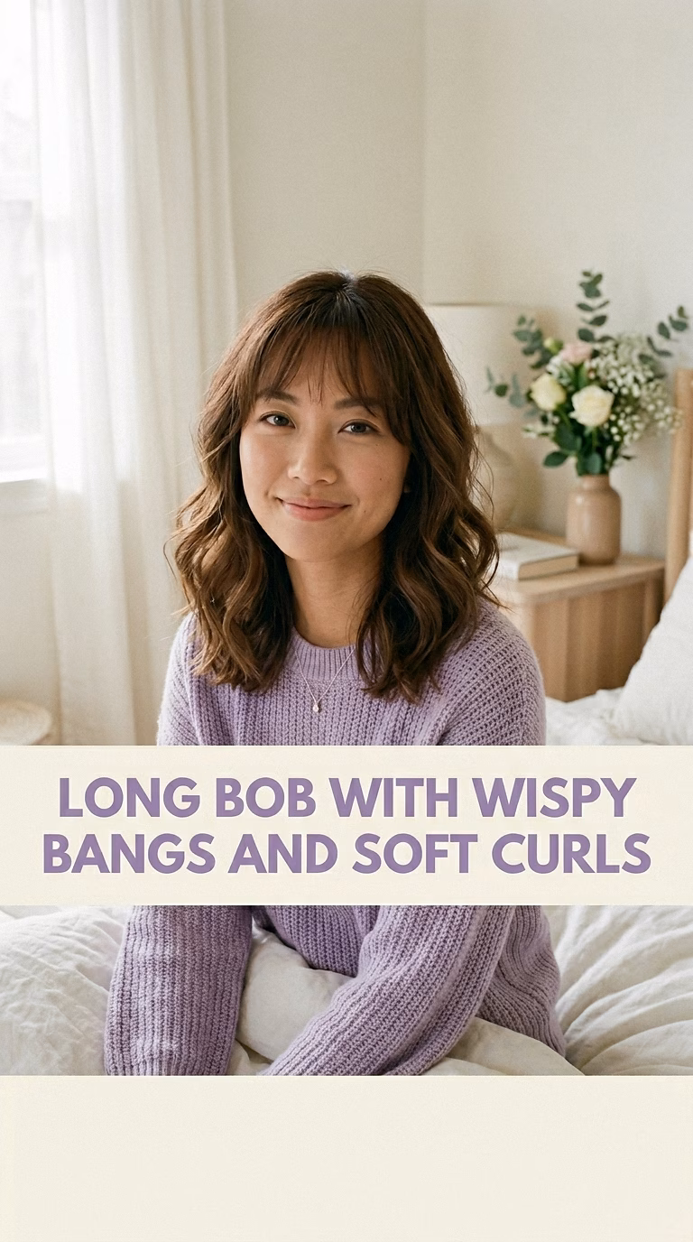 Long Bob With Wispy Bangs And Soft Curls