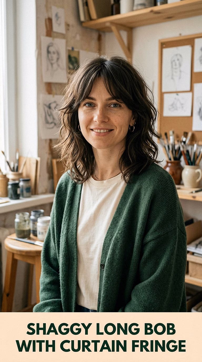 Shaggy Long Bob With Curtain Fringe