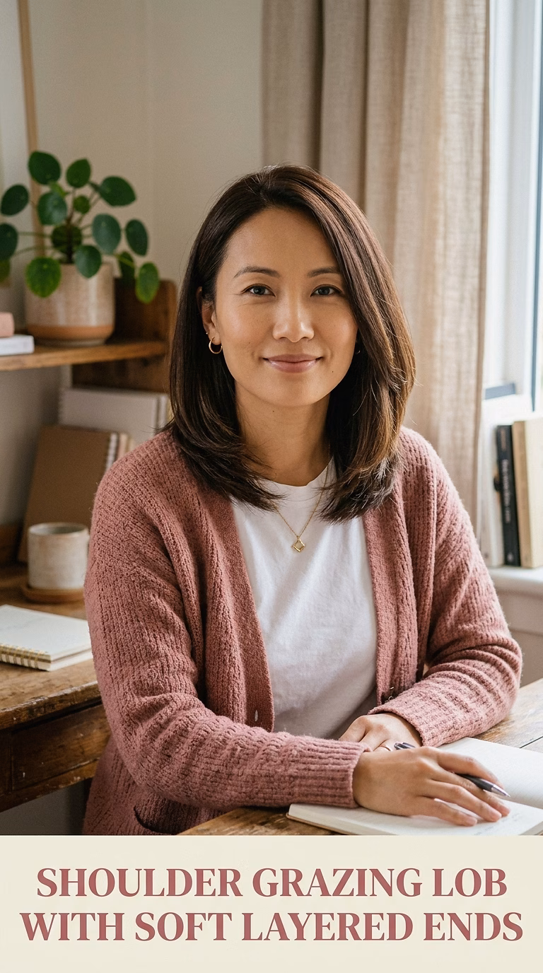 Shoulder Grazing Lob With Soft Layered Ends