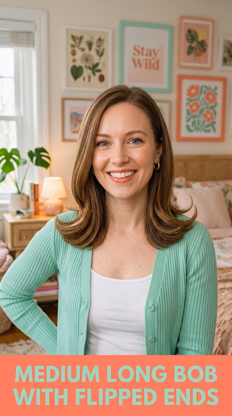 Medium Long Bob With Flipped Ends
