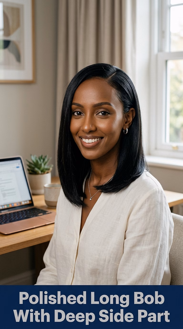 Polished Long Bob With Deep Side Part