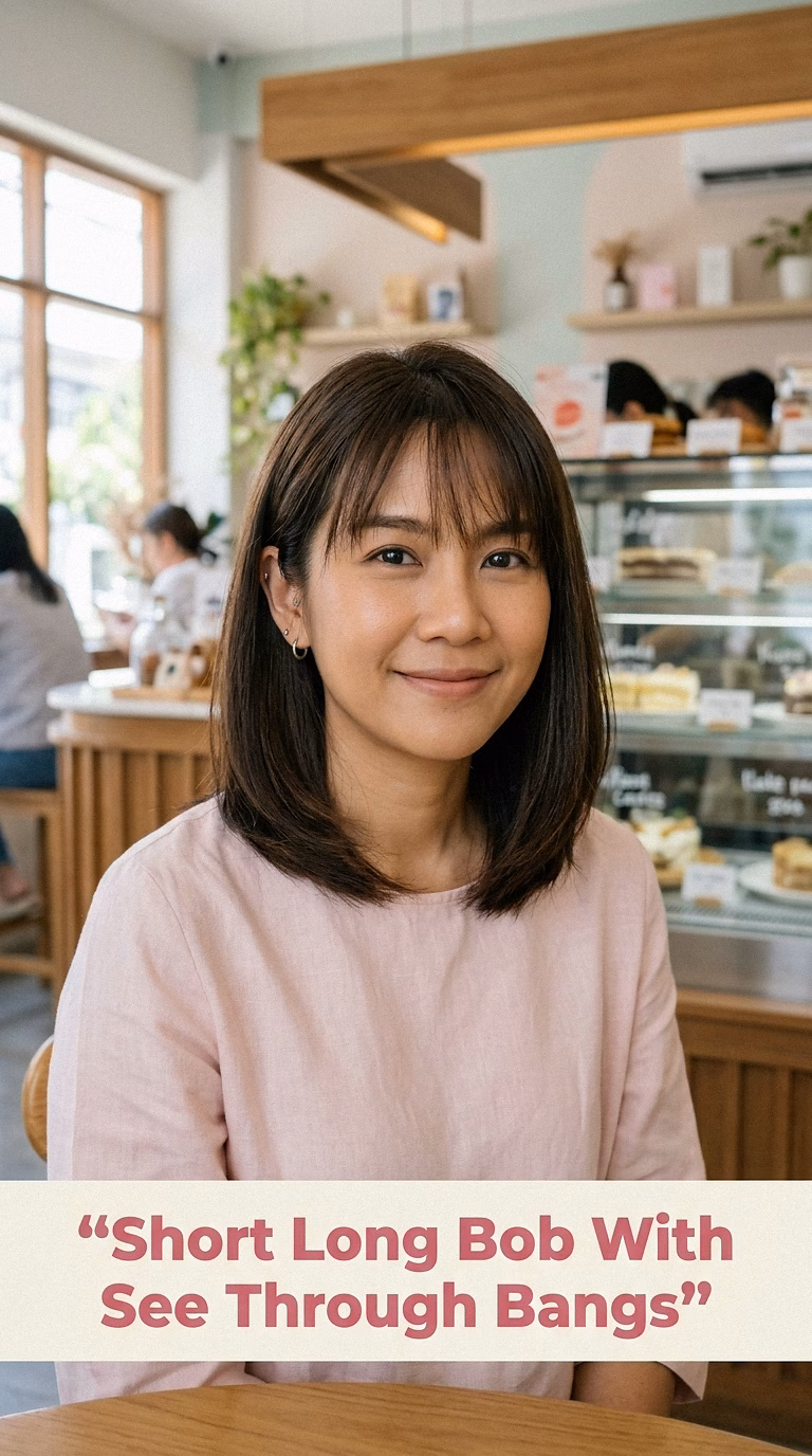 Short Long Bob With See Through Bangs