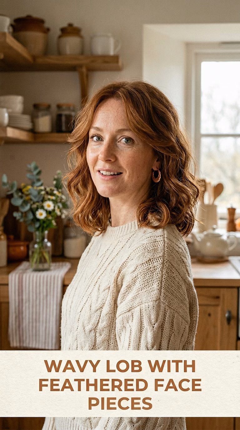 Wavy Lob With Feathered Face Framing Pieces