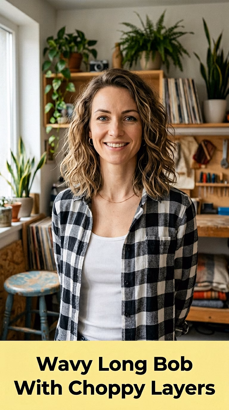 Wavy Long Bob With Choppy Layers