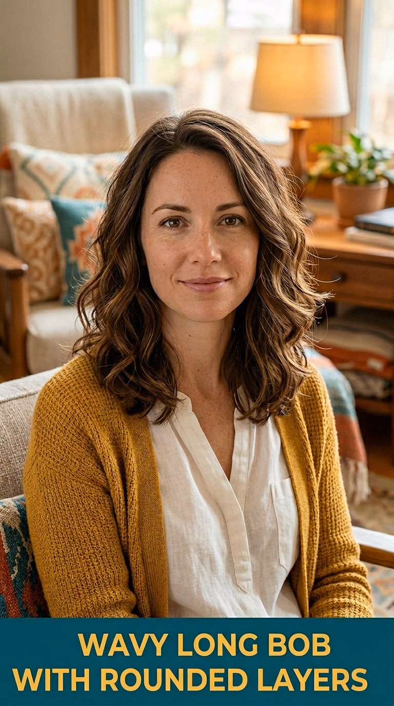 Wavy Long Bob With Rounded Layers
