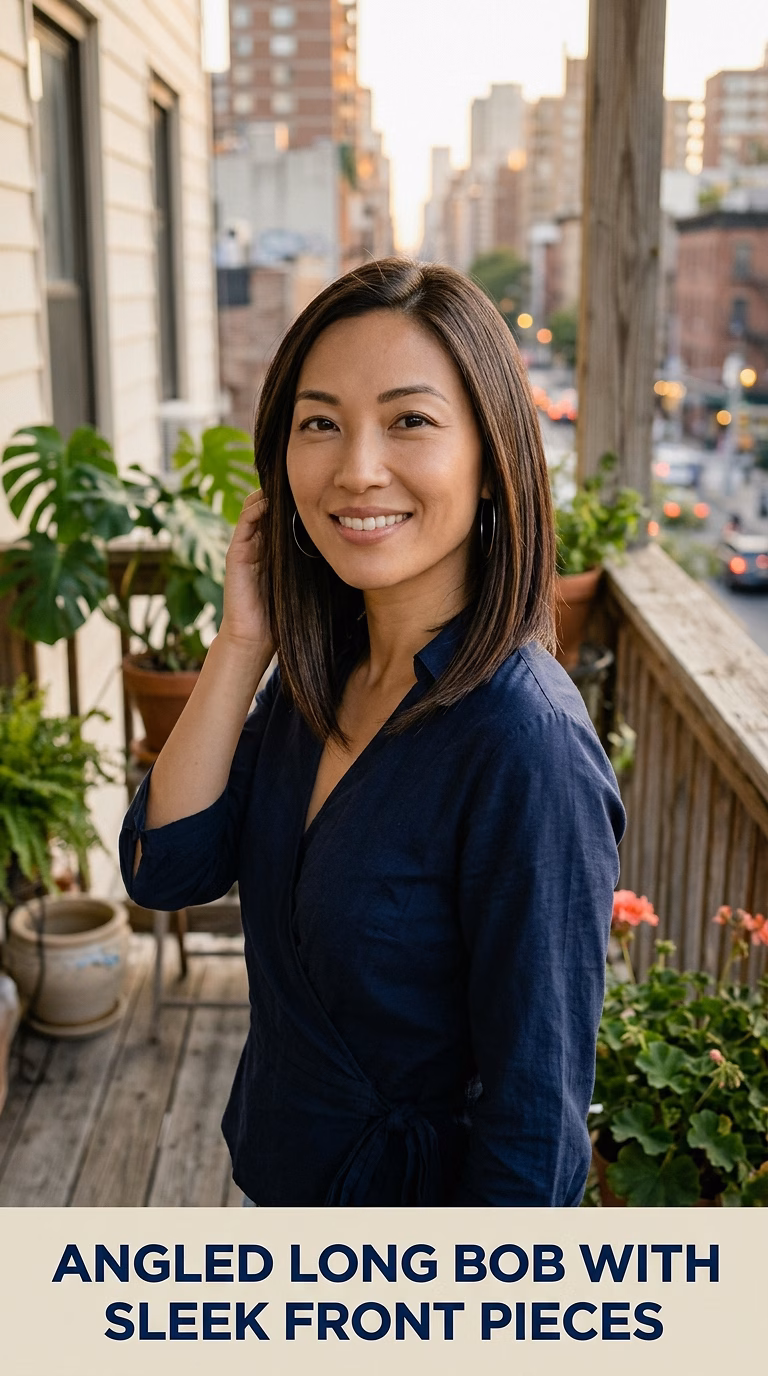 Angled Long Bob With Sleek Front Pieces