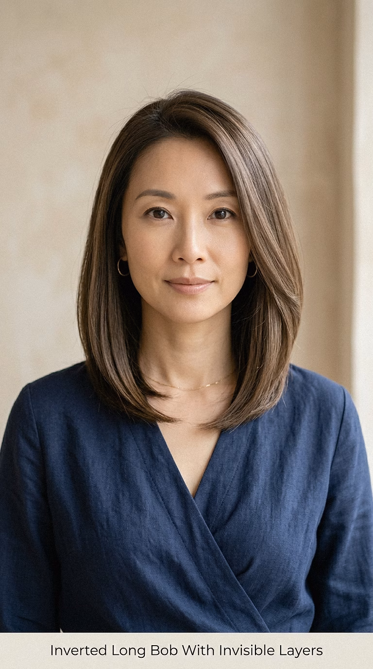 Inverted Long Bob With Invisible Layers