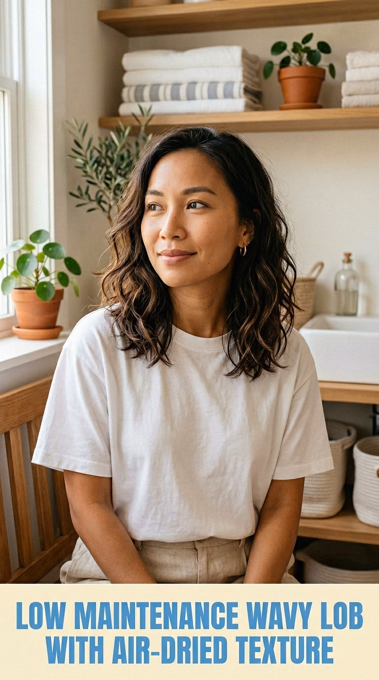 Low Maintenance Wavy Lob With Air-Dried Texture