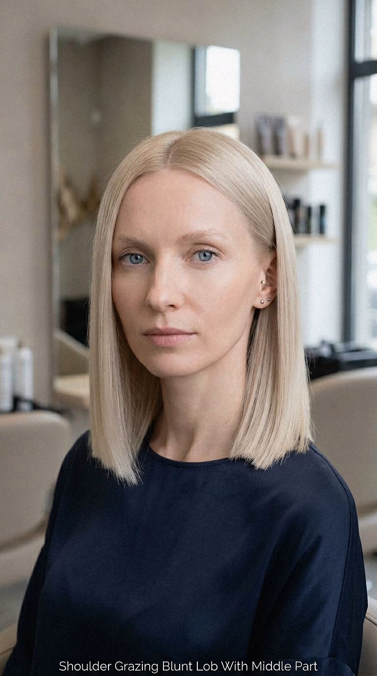 Shoulder Grazing Blunt Lob With Middle Part