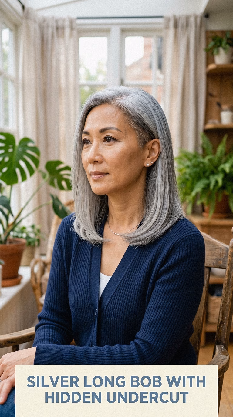 Silver Long Bob With Hidden Undercut