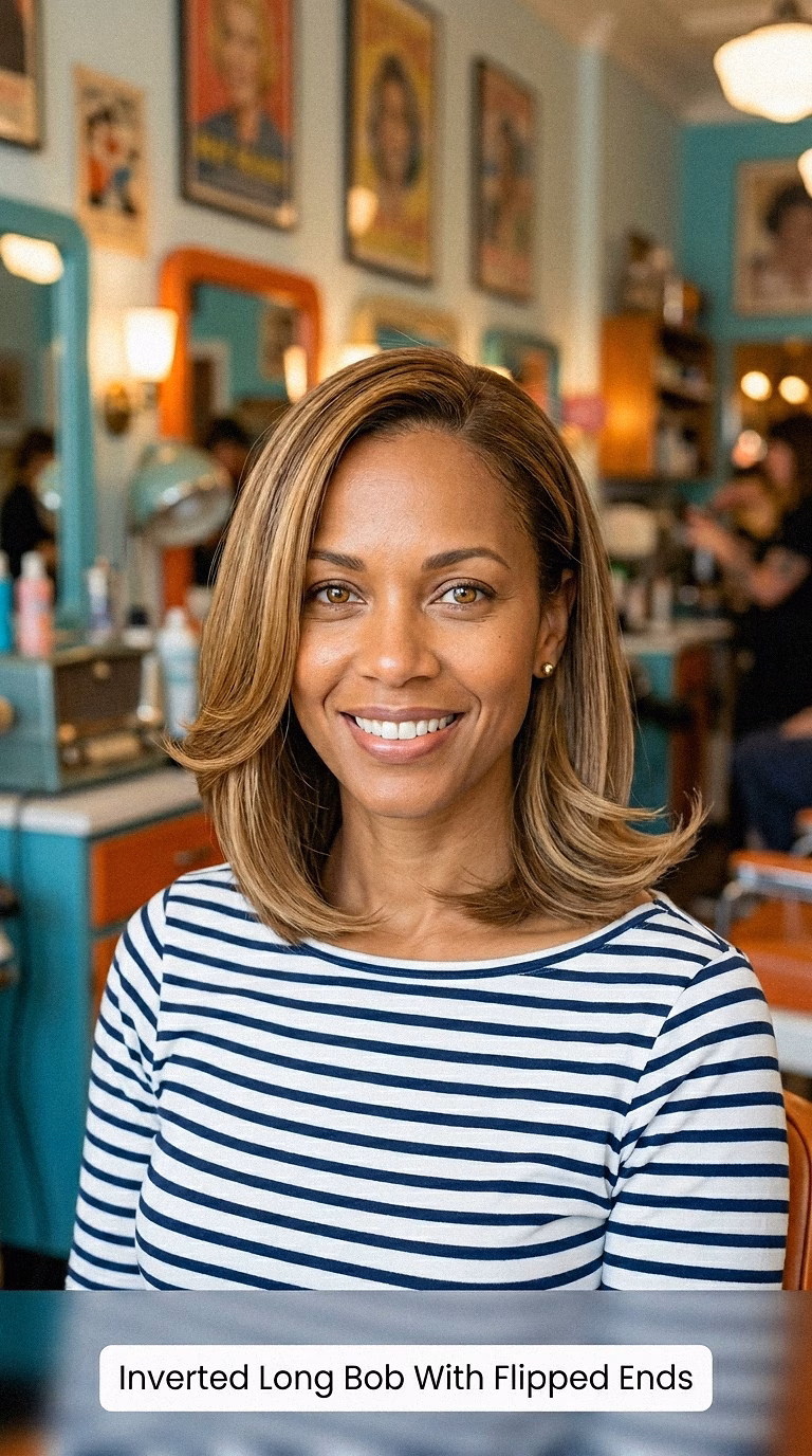 Inverted Long Bob With Flipped Ends