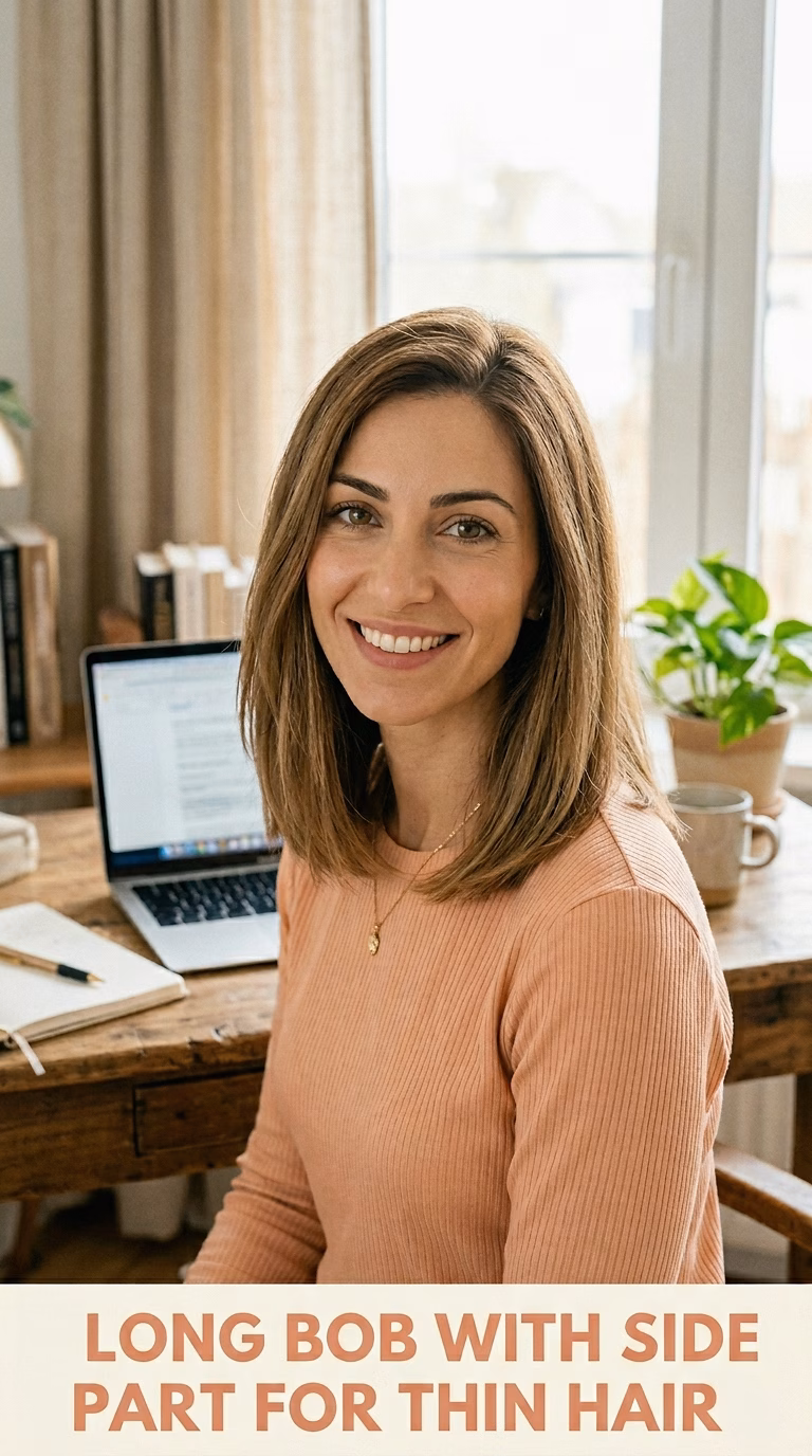 Long Bob With Side Part For Thin Hair