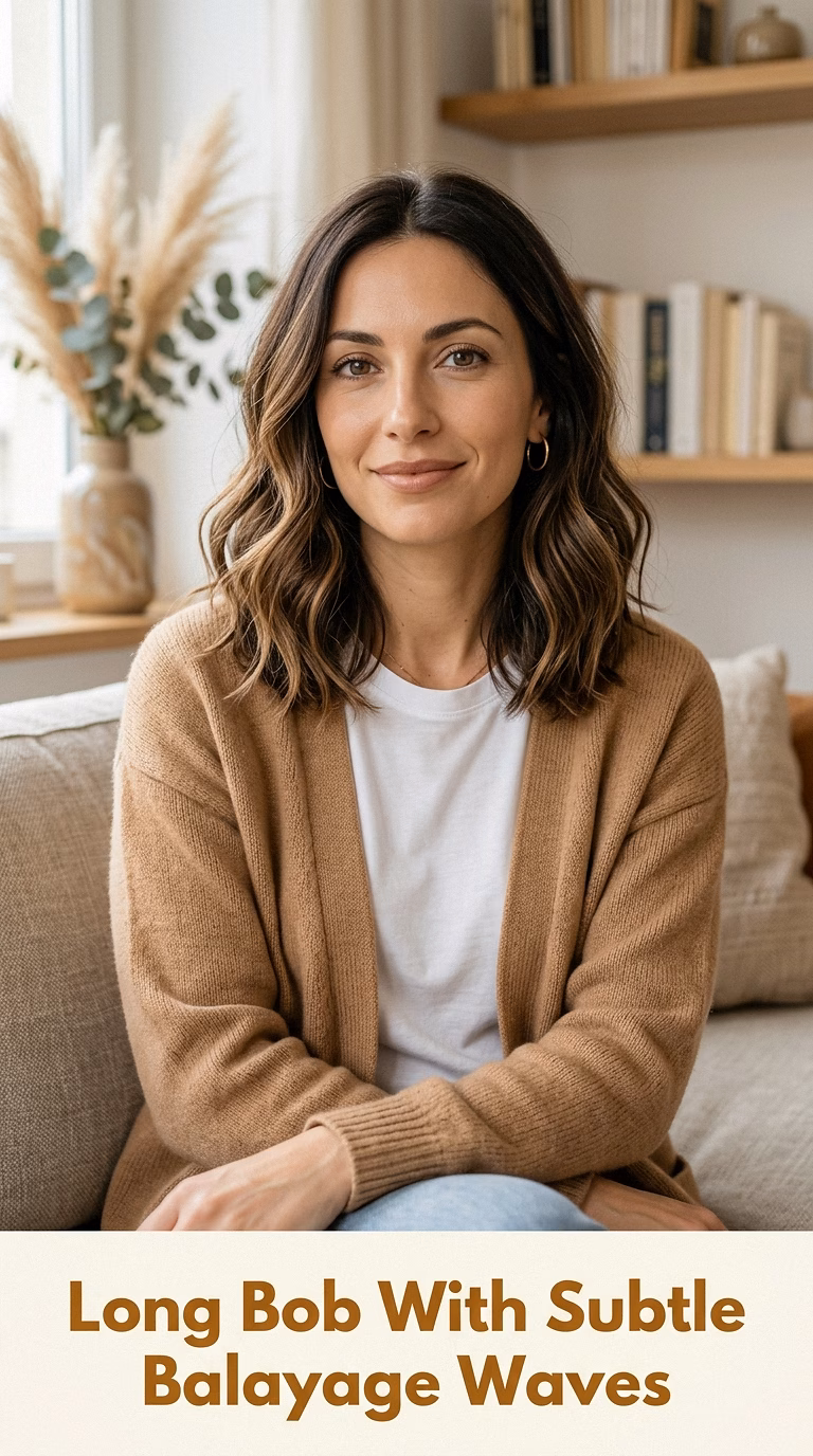 Long Bob With Subtle Balayage Waves