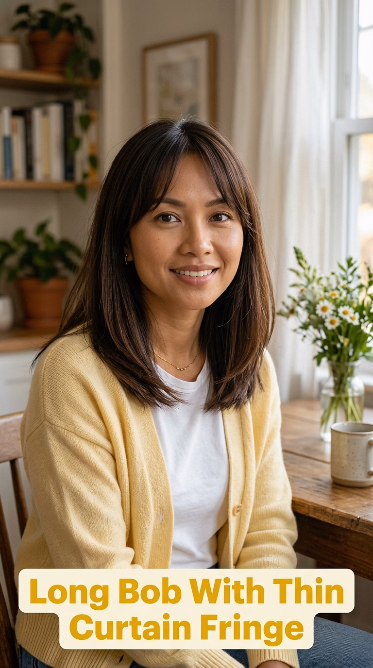 Long Bob With Thin Curtain Fringe