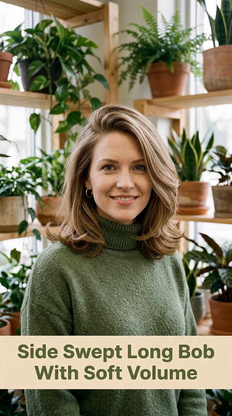 Side Swept Long Bob With Soft Volume