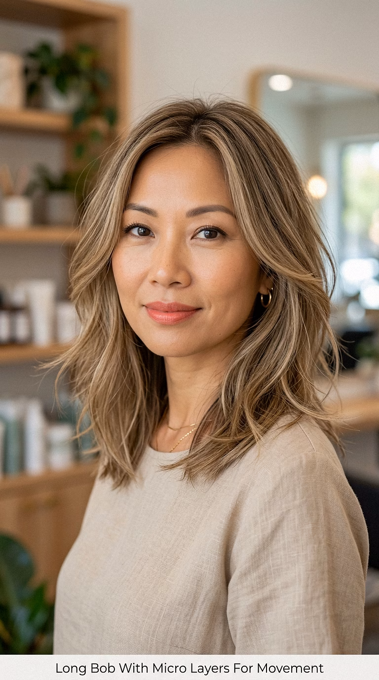 Long Bob With Micro Layers For Movement