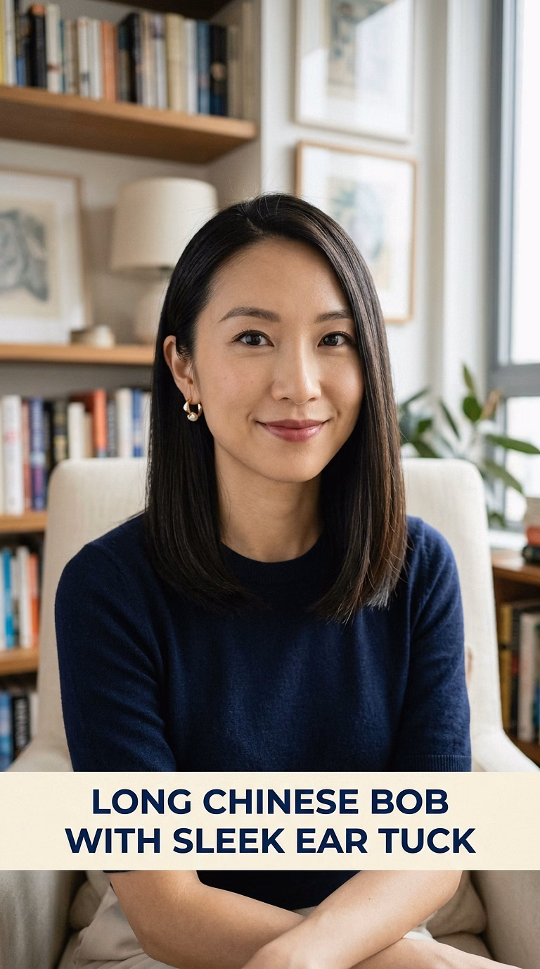 Long Chinese Bob With Sleek Ear Tuck