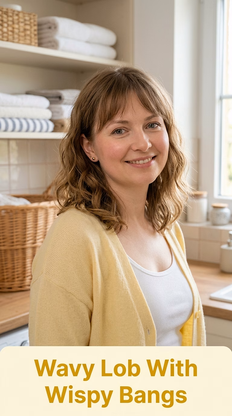 Wavy Lob With Wispy Bangs