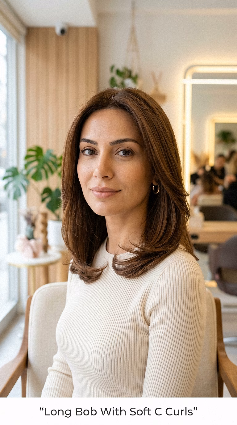 Long Bob With Soft C Curls