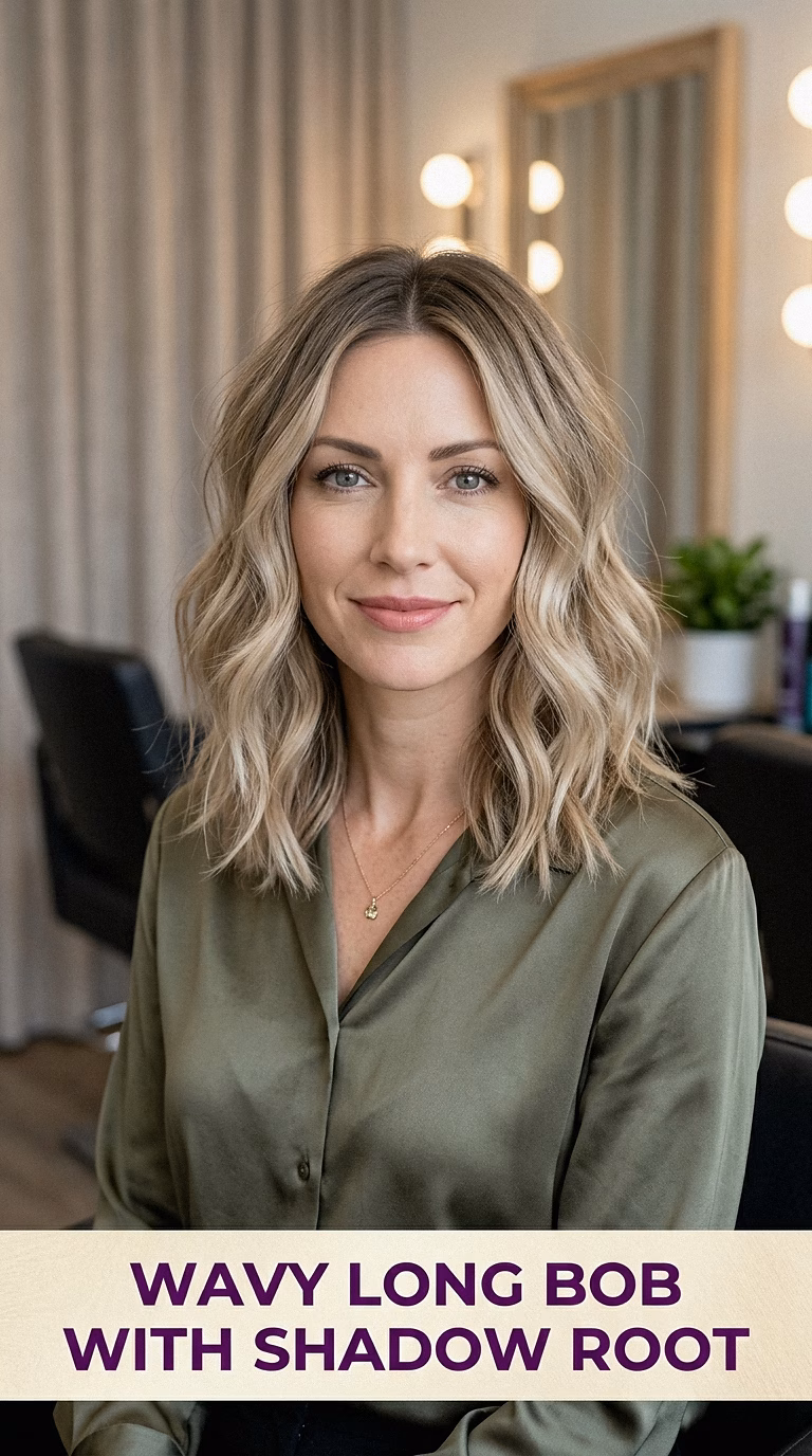 Wavy Long Bob With Shadow Root