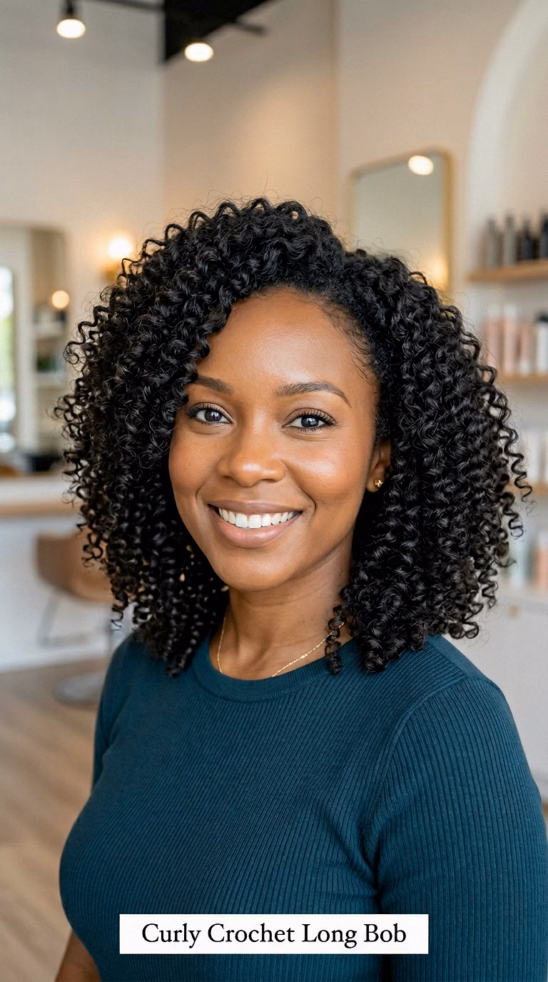 Curly Crochet Long Bob