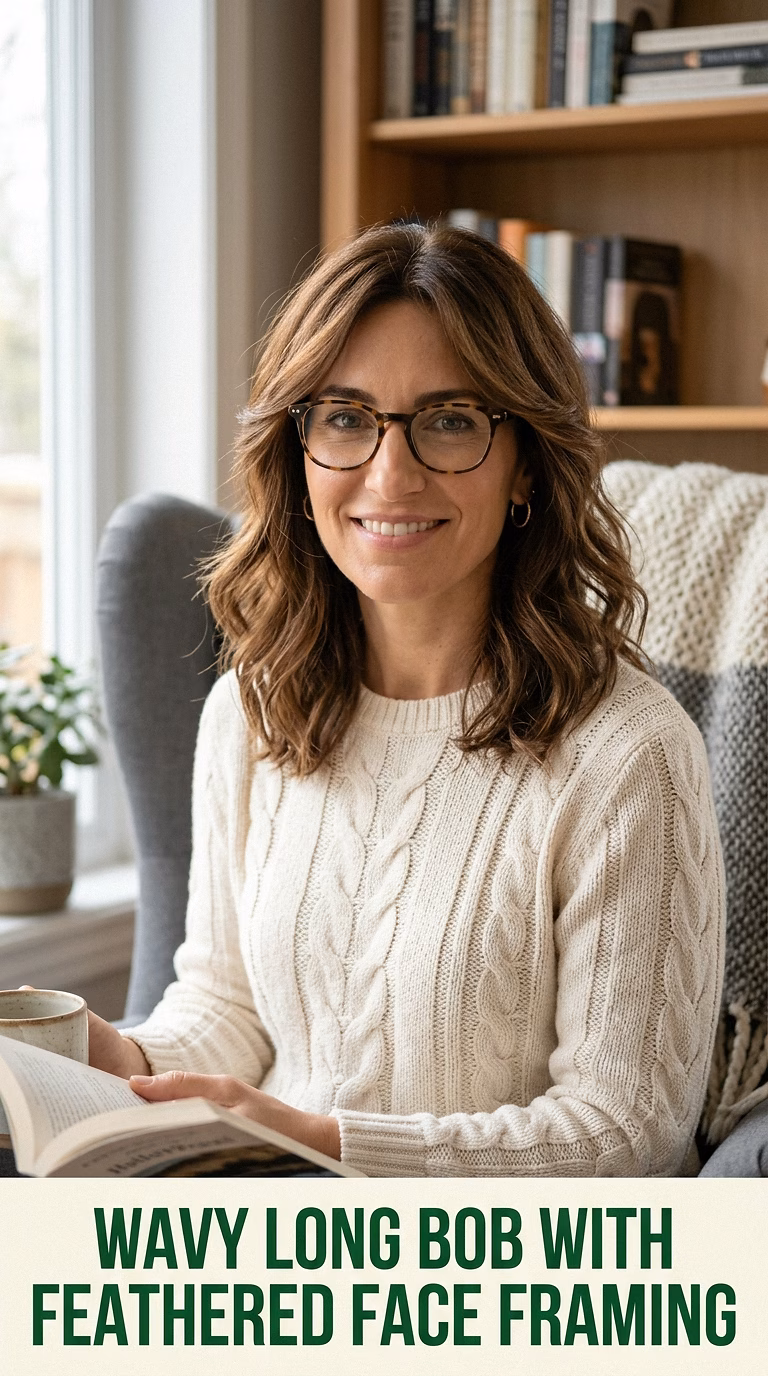 Wavy Long Bob With Feathered Face Framing