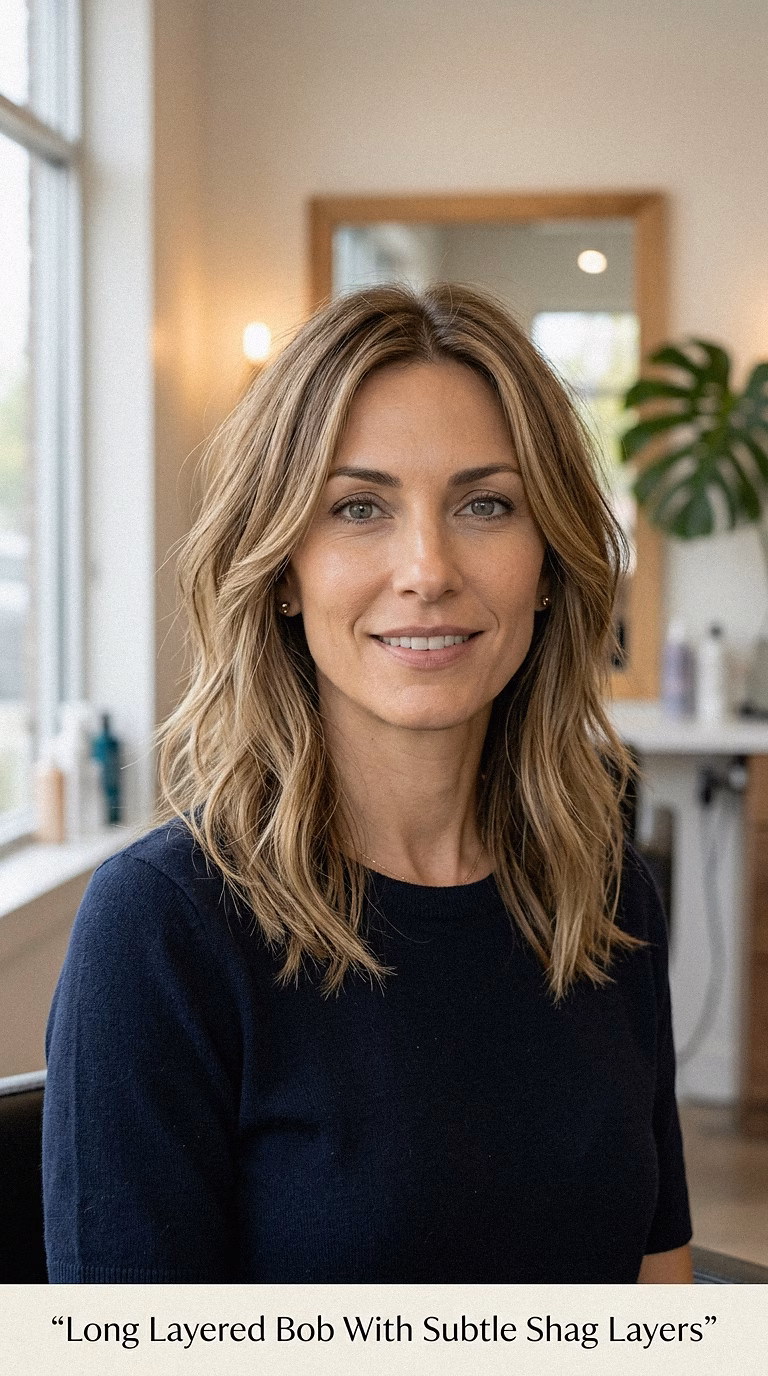 Long Layered Bob With Subtle Shag Layers