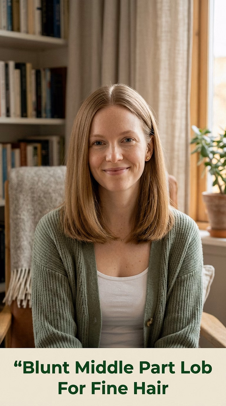 Blunt Middle Part Lob For Fine Hair