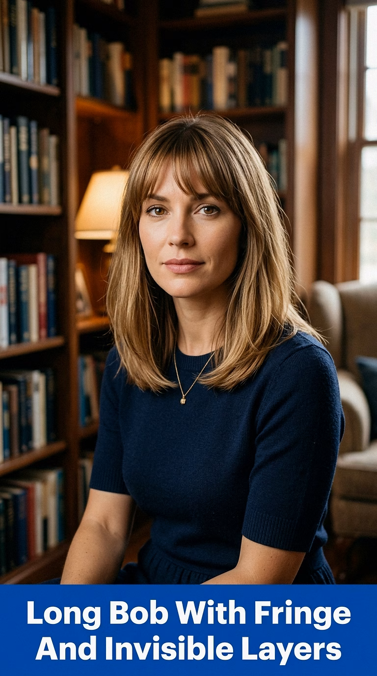 Long Bob With Fringe And Invisible Layers