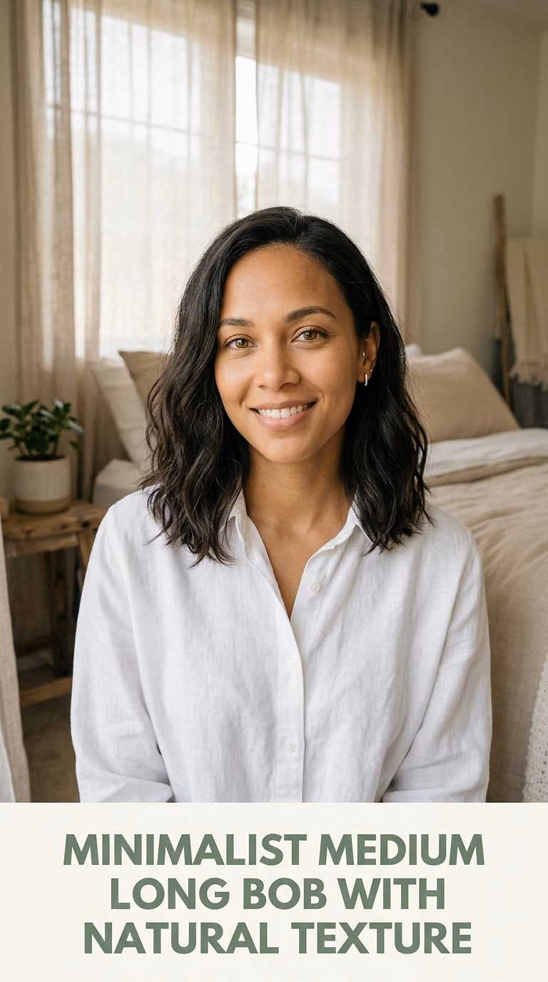 Minimalist Medium Long Bob With Natural Texture