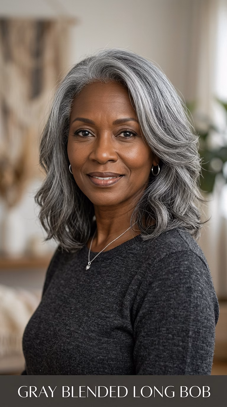 Gray Blended Long Bob