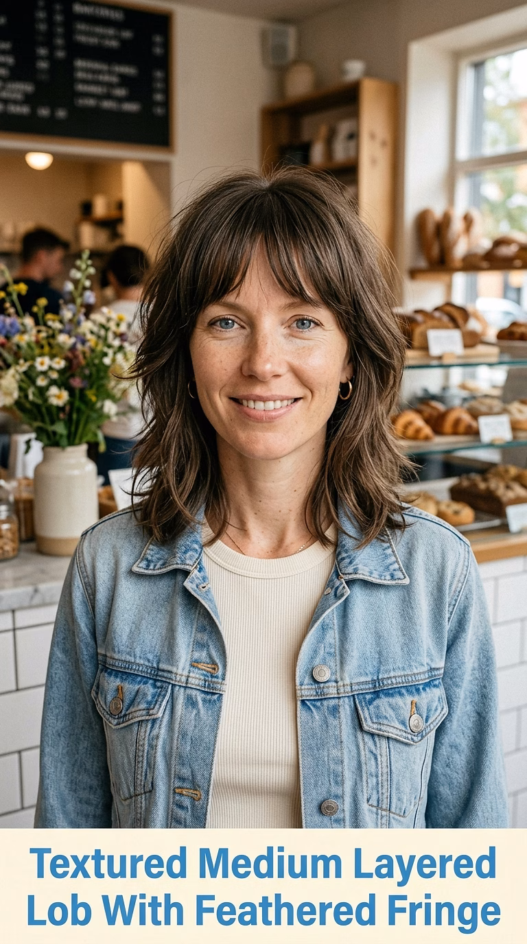 Textured Medium Layered Lob With Feathered Fringe