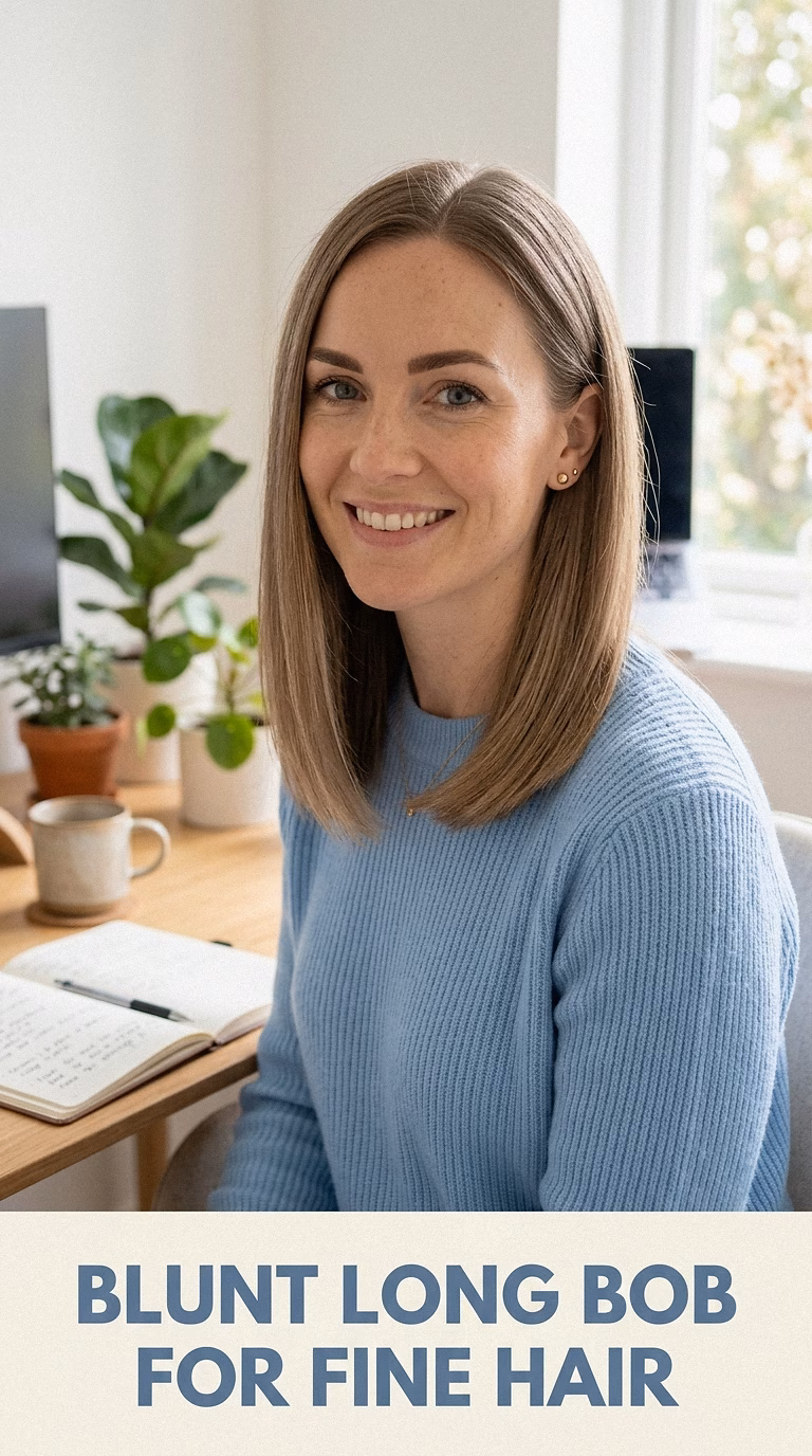 Blunt Long Bob For Fine Hair