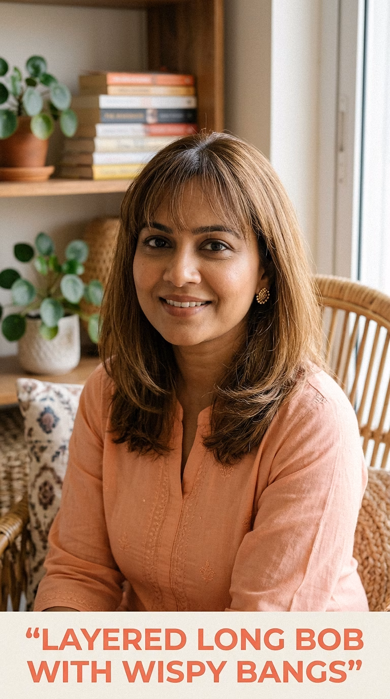 Layered Long Bob With Wispy Bangs