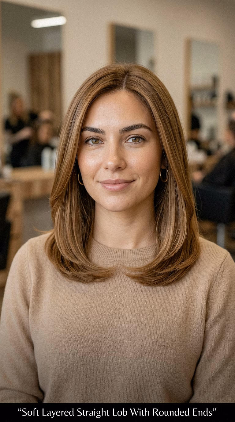 Soft Layered Straight Lob With Rounded Ends