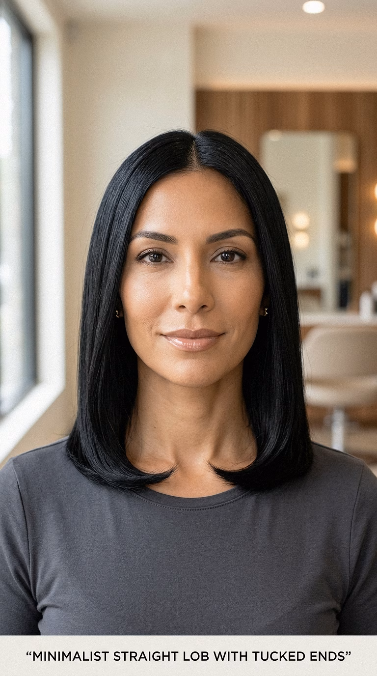 Minimalist Straight Lob With Tucked Ends