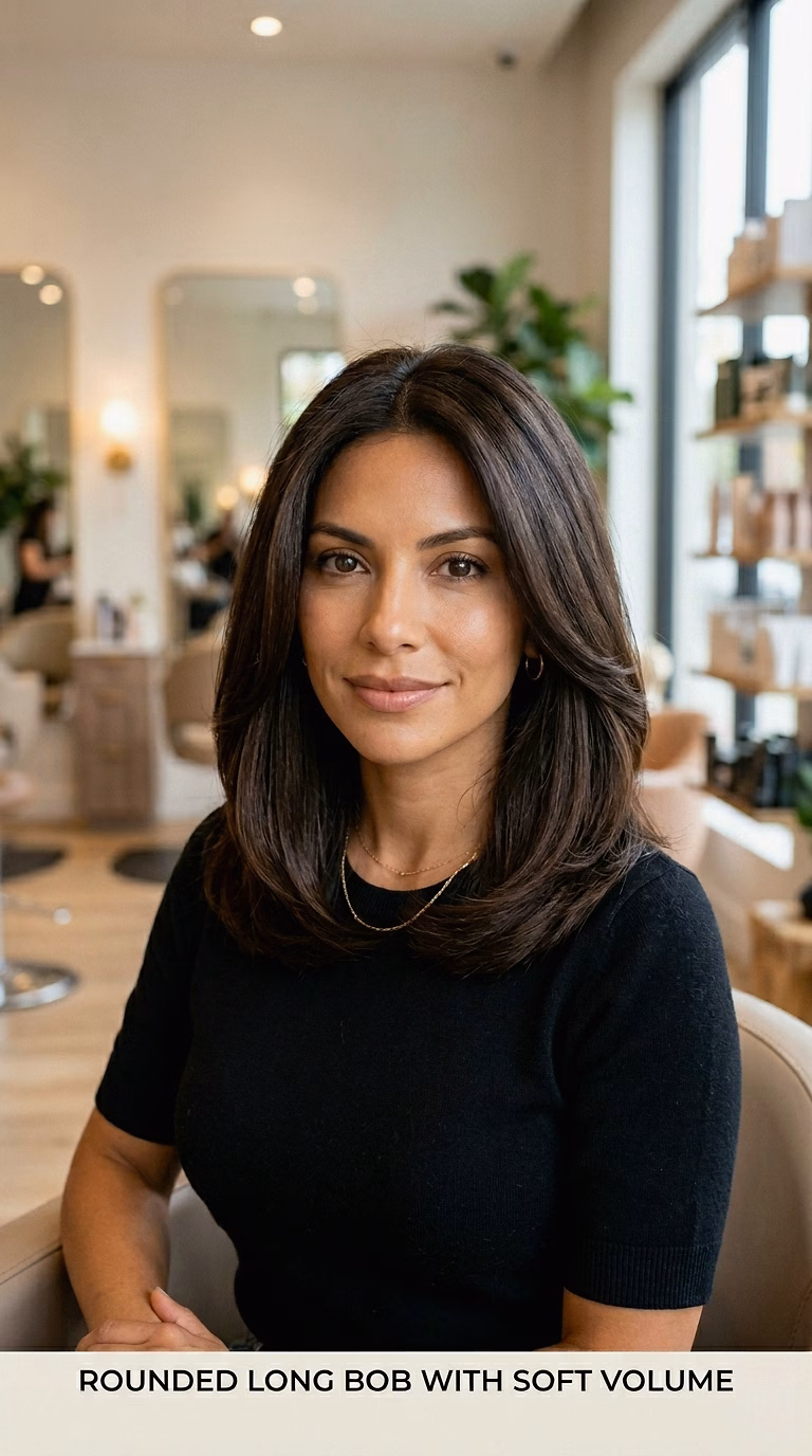 Rounded Long Bob With Soft Volume