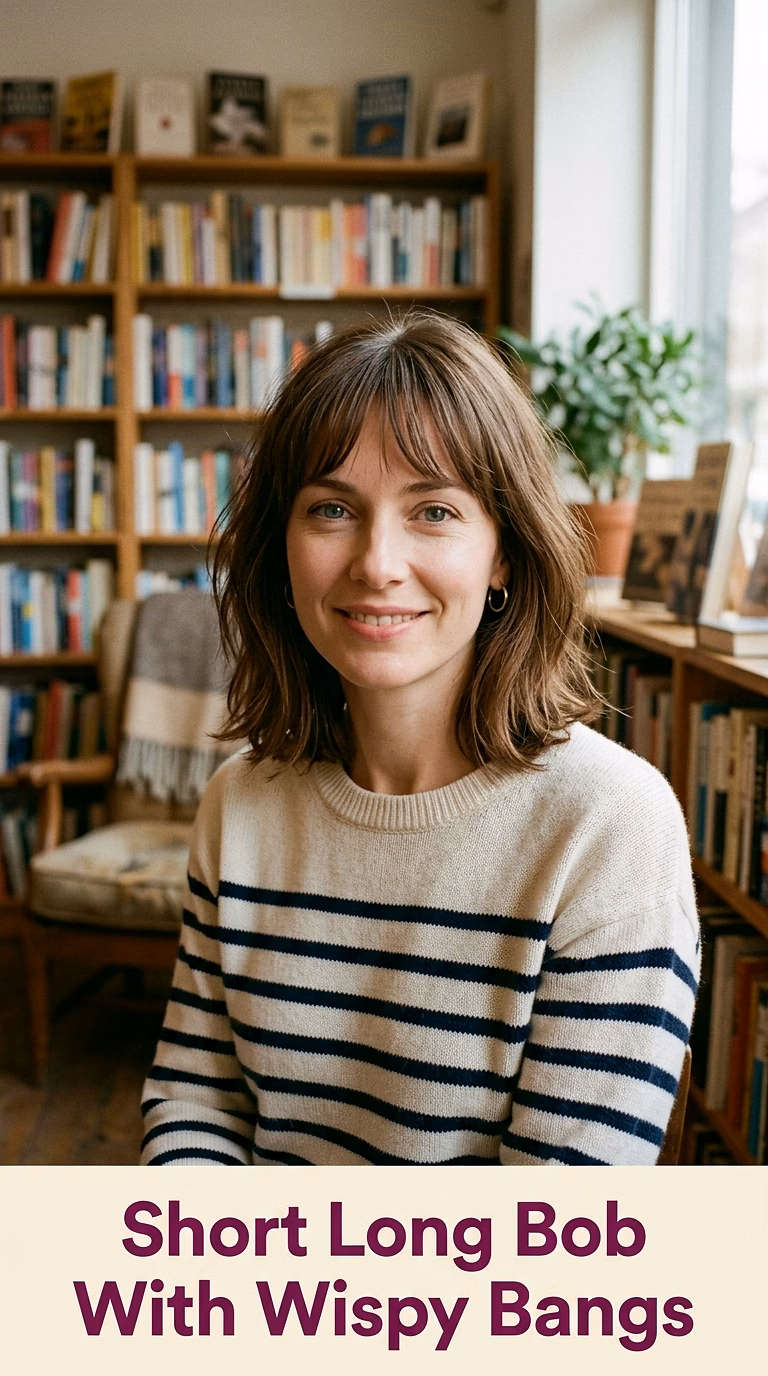 Short Long Bob With Wispy Bangs
