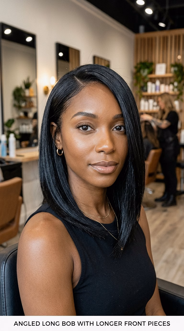 Angled Long Bob With Longer Front Pieces